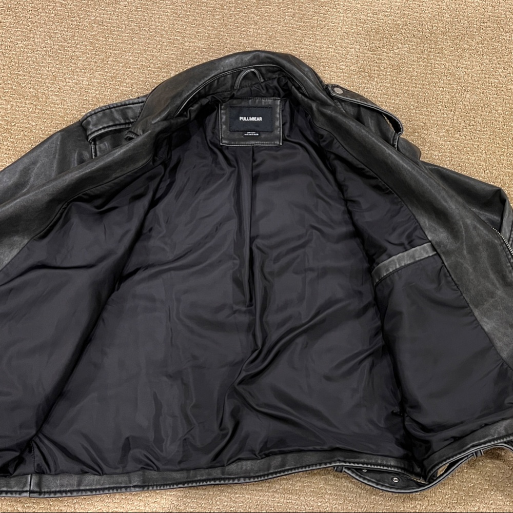 Pull&Bear Dark Gray Biker Jacket for Men - Picture 5 of 8